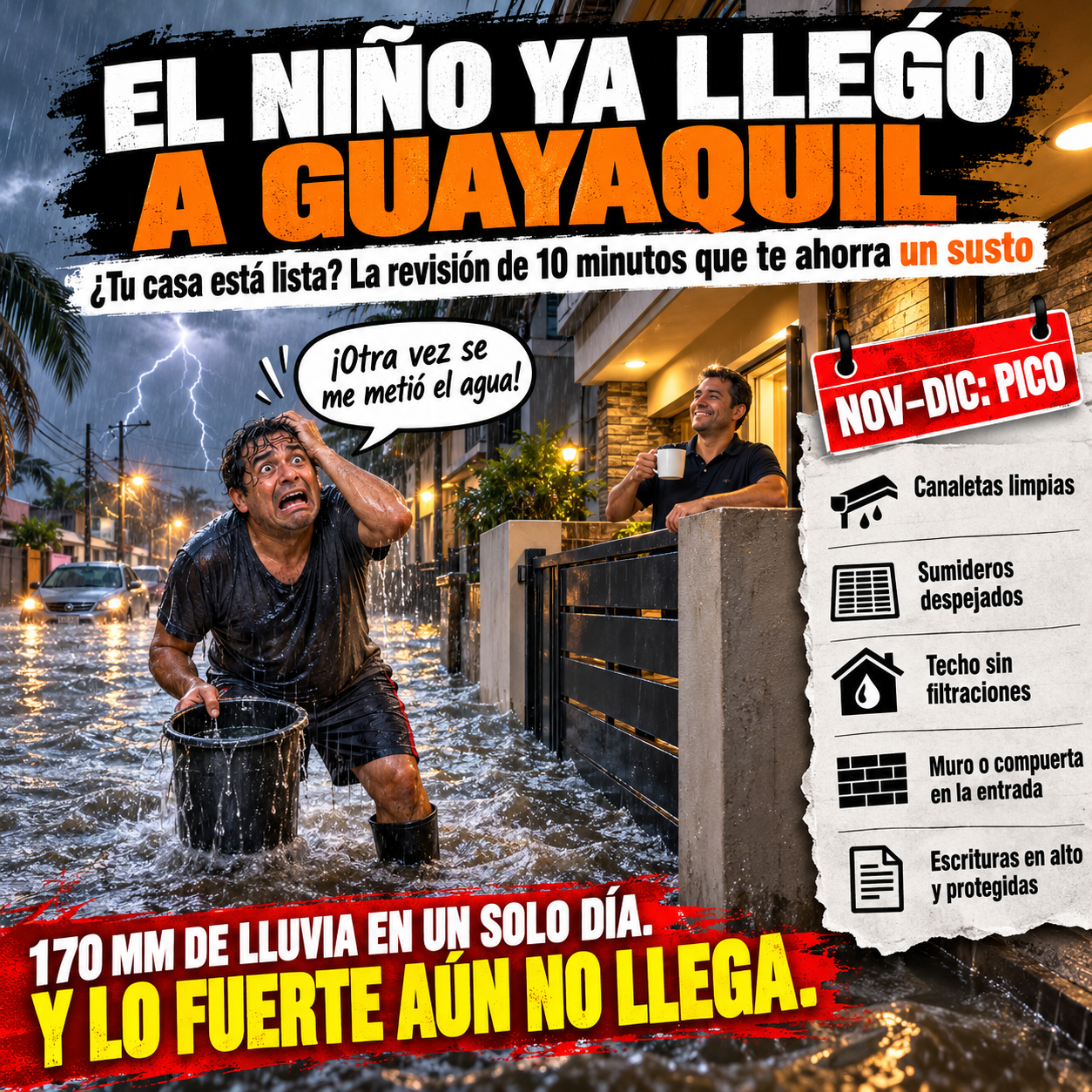 El Niño en Guayaquil: cómo preparar tu casa y qué revisar antes de comprar